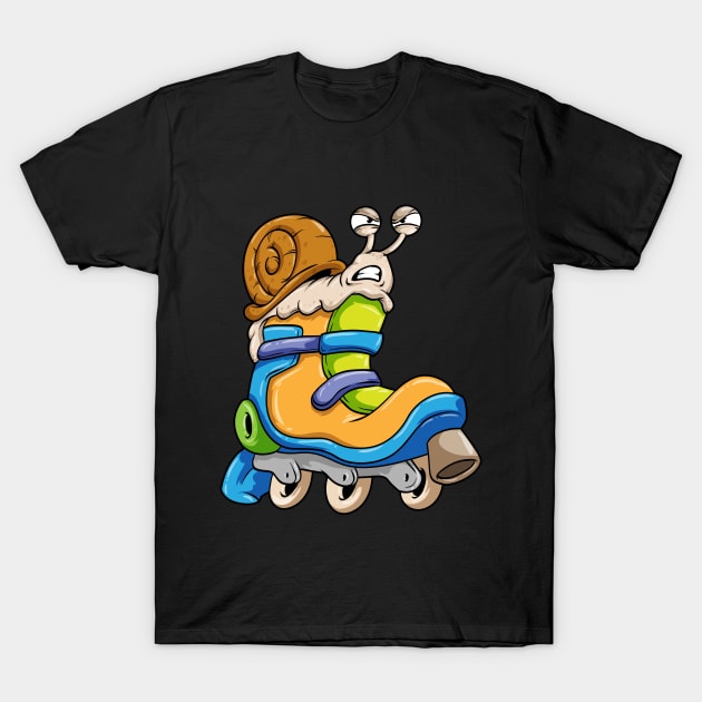 Funny snail at the inline skating T-Shirt by Markus Schnabel